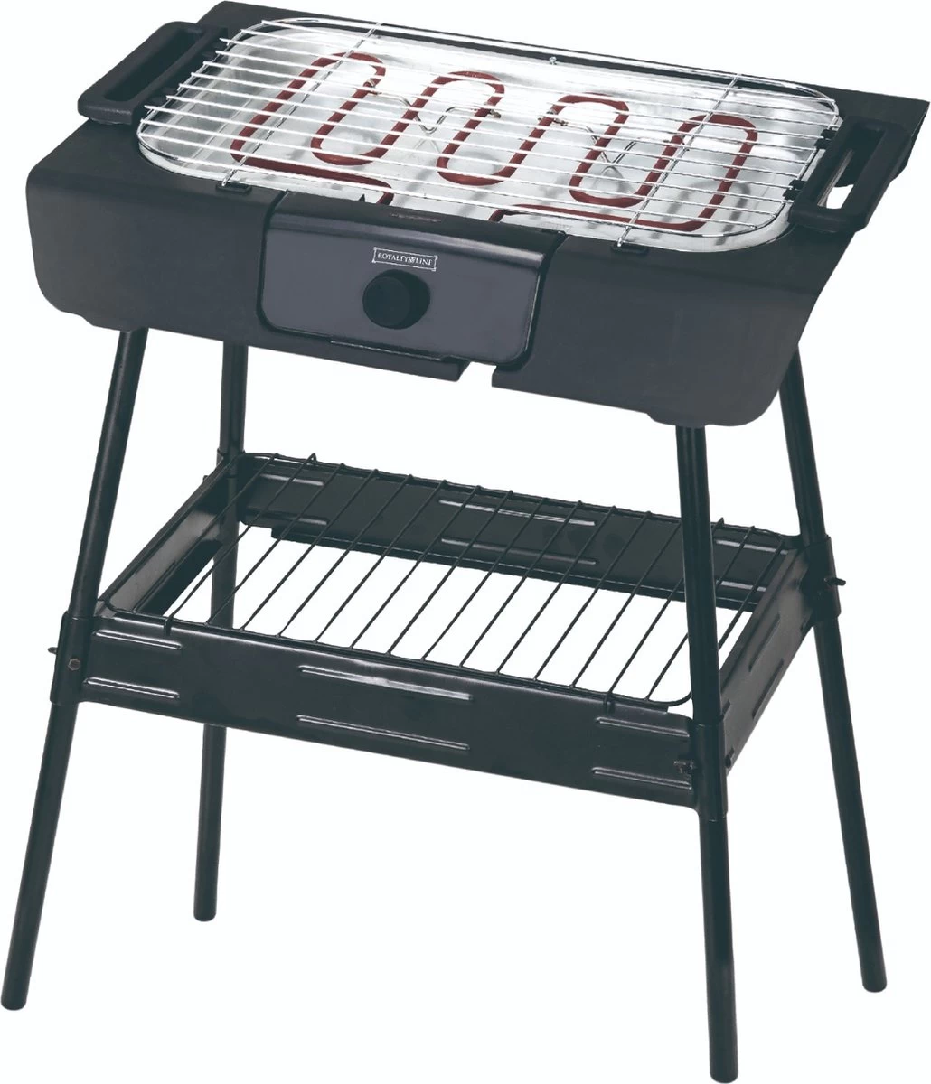 Royalty Line Elektrische Barbecue - Indoor En Outdoor BBQ - Tafelgrill - Elektrische Grill - Grill Oppervlak 40x24 Cm - 2000W - Met Stand - Zwart - Afbeelding 2