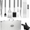 BBQ Accesoires Set Met Thermometer, Handschoenen, Bbq Tang, Bbq Borstel Van Zedar