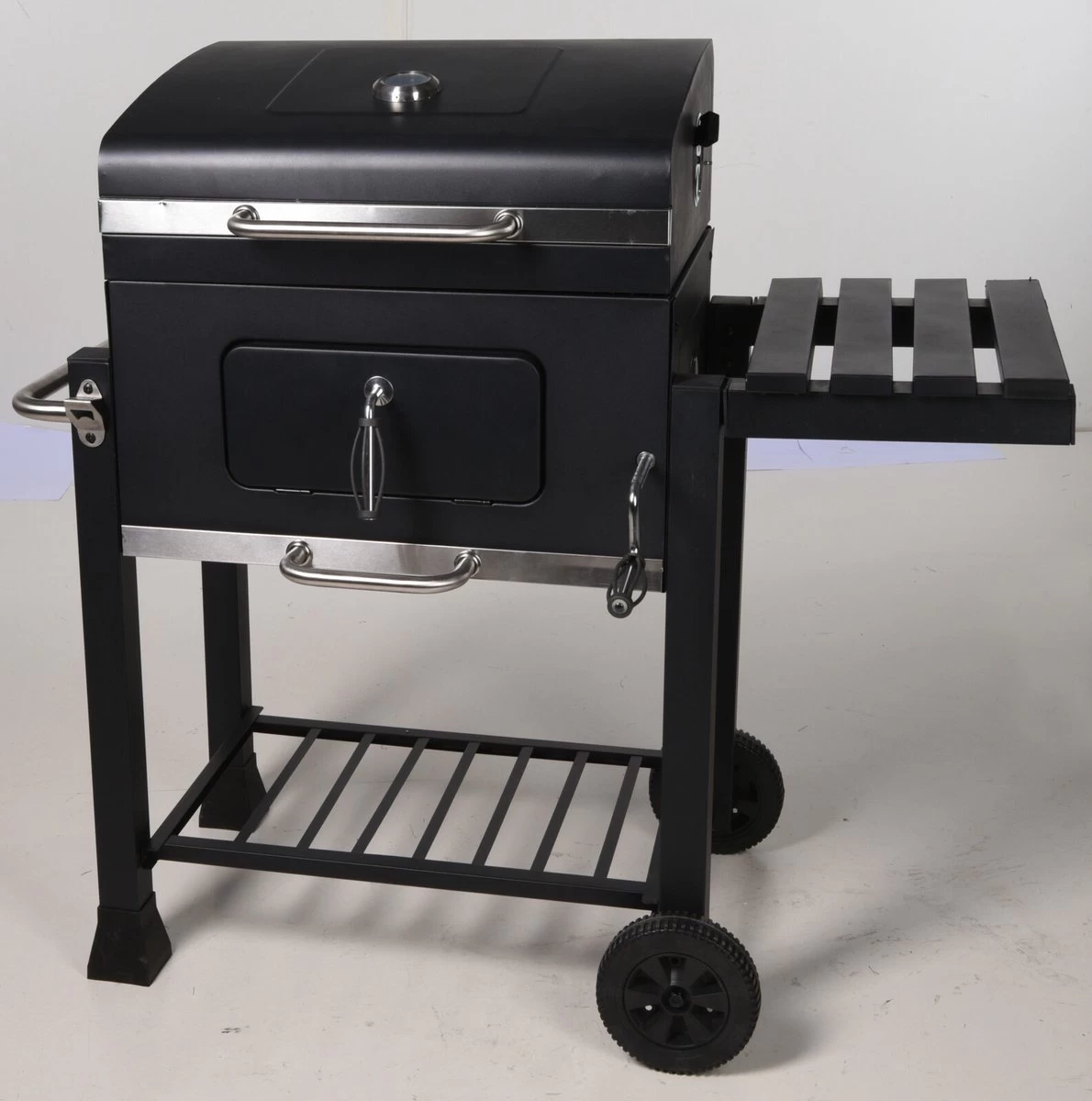 Houtskool BBQ Op Wielen + Tafel | Mat Zwart - X86000060 - Afbeelding 3