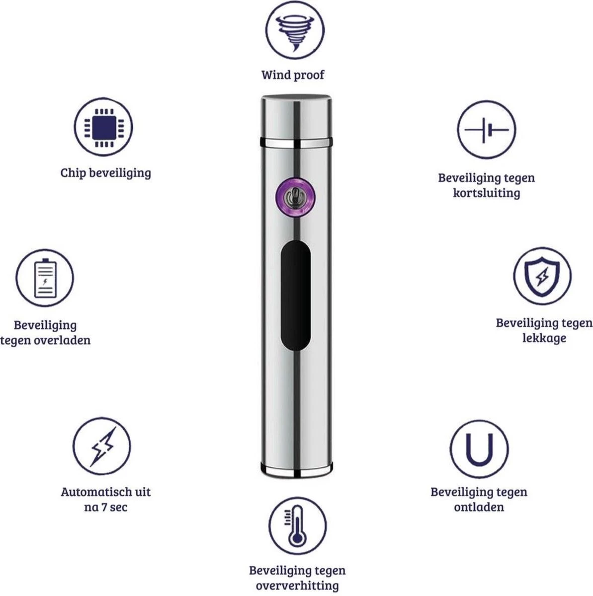 Allkinds Oplaadbare Elektrische Aansteker - USB Plasma Aansteker - Duurzaam - Windbestendig - Zwart - Afbeelding 2