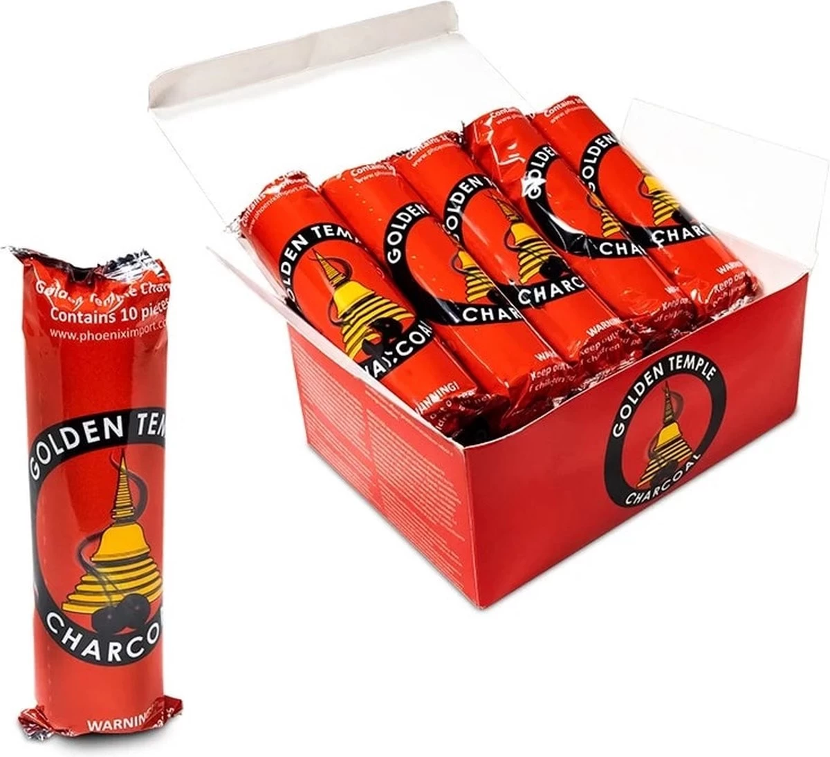 Houtskool Tabletten - Golden Temple - 3.3cm - 100 Stuks - Afbeelding 3