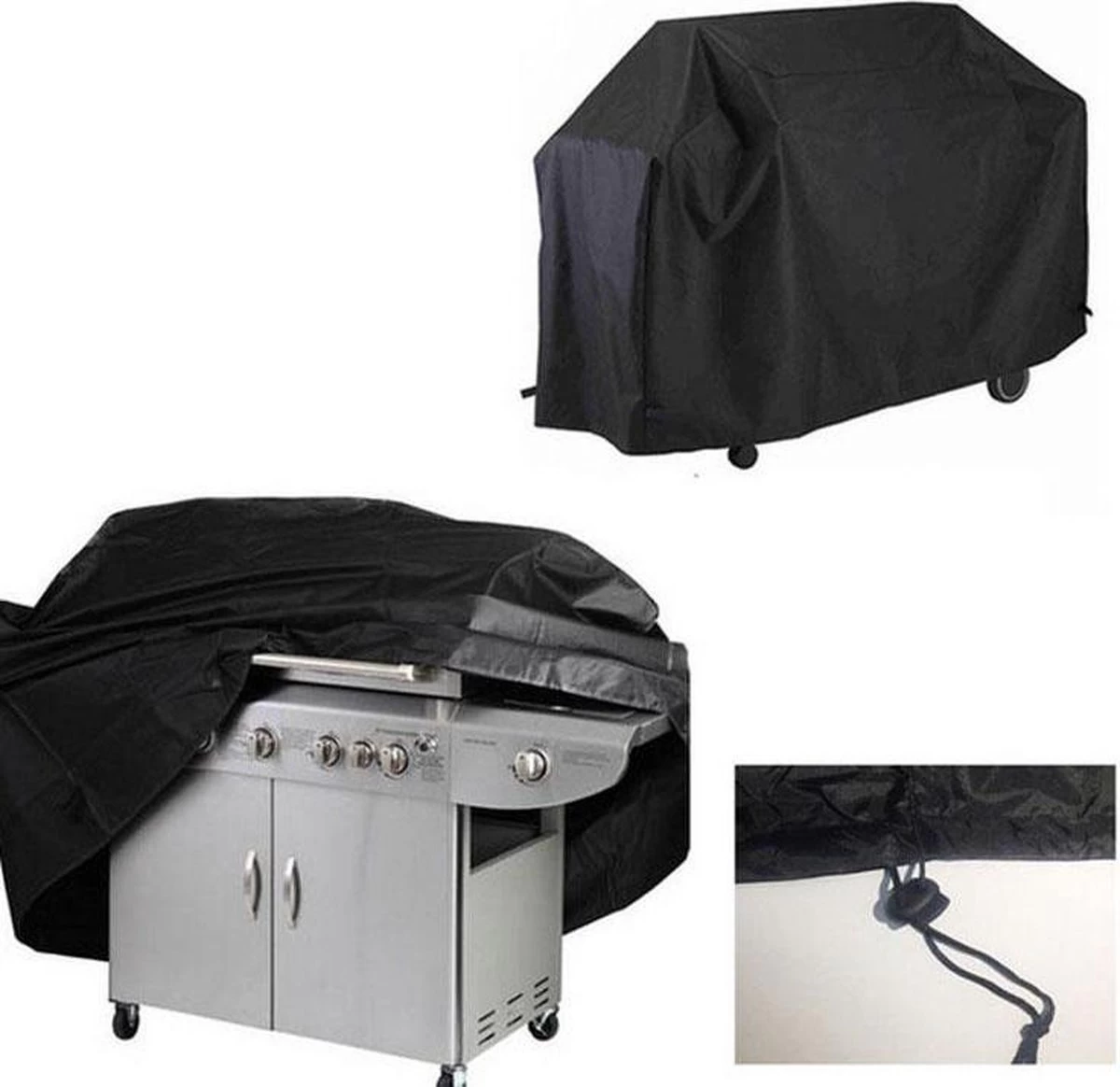 Merkloos Barbecue Beschermhoes - Barbecue Hoes - BBQ HOES - Bbq Afdekhoes- BBQ Waterdichte Beschermhoes- Maat XL 190 X 71 X 117 Cm - Afbeelding 2