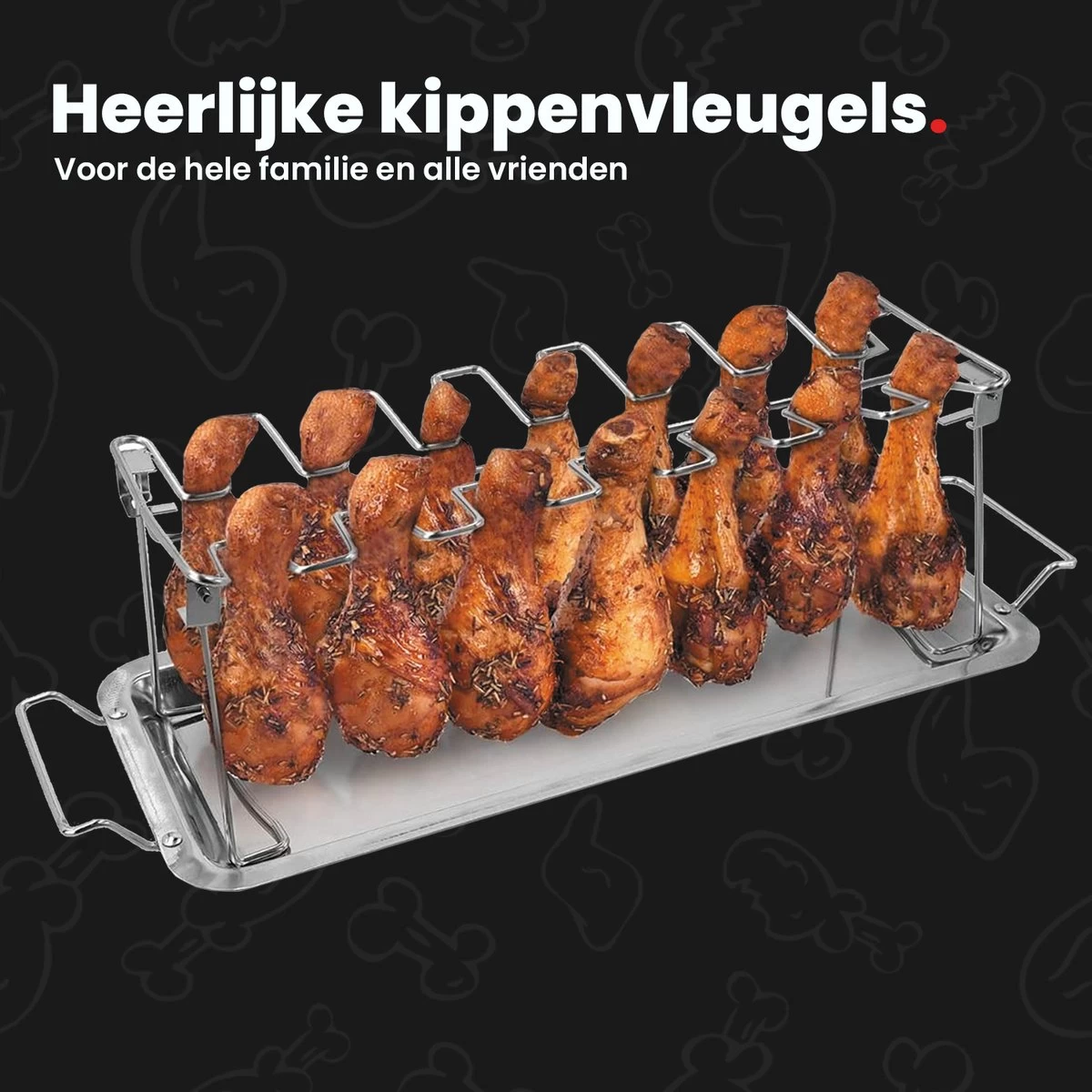 GrillX Kippenvleugelhouder - Kiphouder Voor BBQ & Oven - RVS - BBQ Accesoires - Afbeelding 5