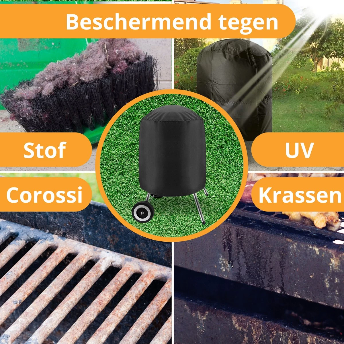 Ronde Waterdichte BBQ Hoes - Barbecue Accessoires - 57 Cm Diameter - 92 Cm Hoog - Afbeelding 6