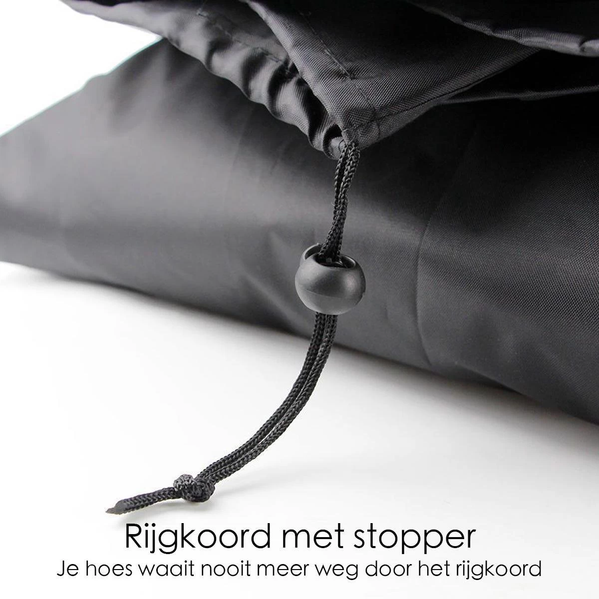 BBQ Beschermhoes - Voor Kamado - Universeel - Tot 23 Inch - Zwart - Afbeelding 6