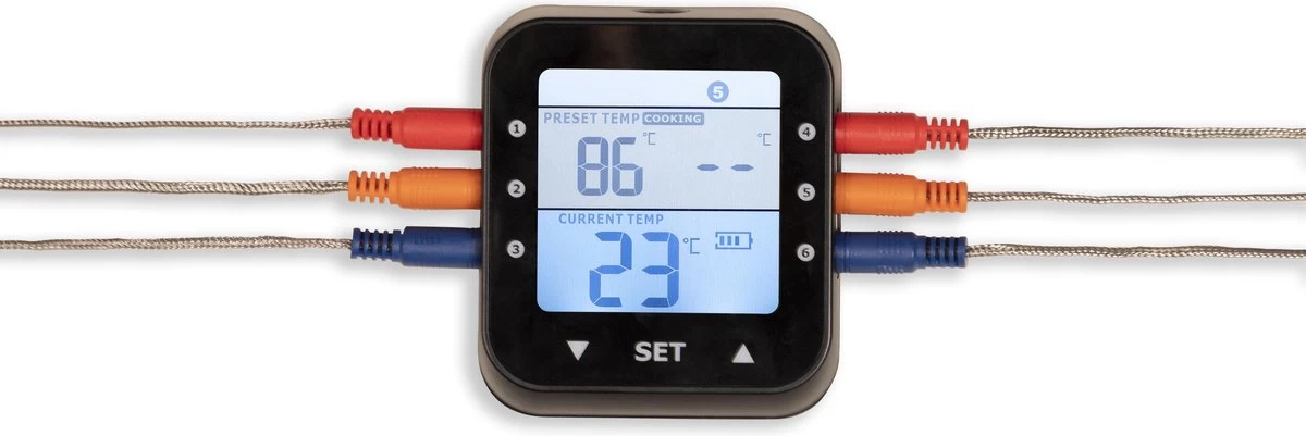 Patton - Kamado 21" - Premium Black - Keramische Barbecue - Incl. Bluetooth Kerntemperatuurmeter - LED Verlichting - Large - Compleet - Zwart - Afbeelding 7