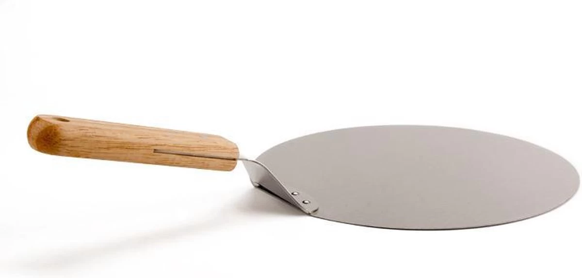 Inpro Pizzaschep RVS - Rond - Voor BBQ En Oven - Pizzaspatel - Taartschep - Houten Handvat - BBQ Gereedschap - Keukengerei - 30 Cm Diameter - Spatel - Afbeelding 7