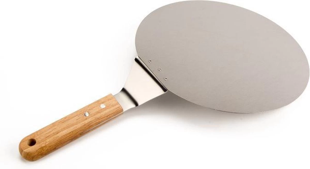Inpro Pizzaschep RVS - Rond - Voor BBQ En Oven - Pizzaspatel - Taartschep - Houten Handvat - BBQ Gereedschap - Keukengerei - 30 Cm Diameter - Spatel - Afbeelding 6
