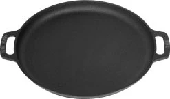 Valhal Outdoor Skillet / Plancha / Koekenpan - Gietijzer - Diameter 35cm, Twee Handvatten, VH35F
