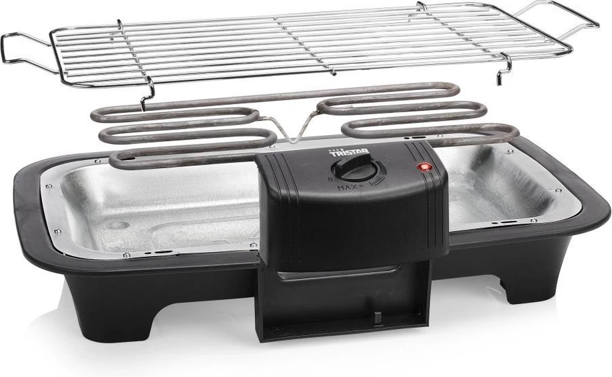 Tristar BQ-2813 Electrische Tafelbarbecue - Grilloppervlak (LxB) 38x22 Cm - 2000W - Zwart - Afbeelding 7