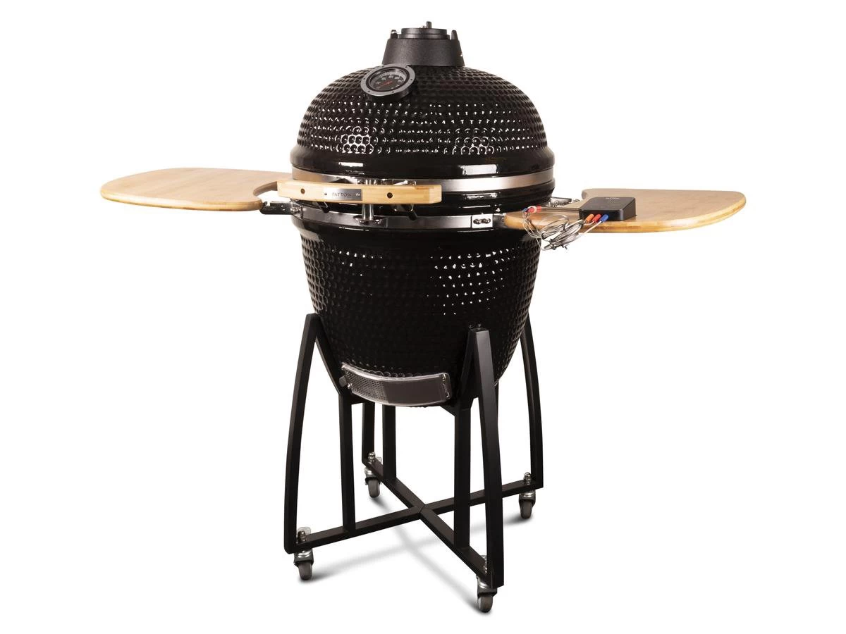 Patton - Kamado 21" - Premium Black - Keramische Barbecue - Incl. Bluetooth Kerntemperatuurmeter - LED Verlichting - Large - Compleet - Zwart - Afbeelding 2