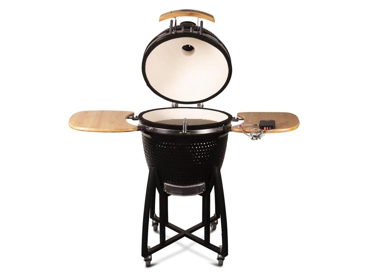 Patton - Kamado 21" - Premium Black - Keramische Barbecue - Incl. Bluetooth Kerntemperatuurmeter - LED Verlichting - Large - Compleet - Zwart - Afbeelding 3