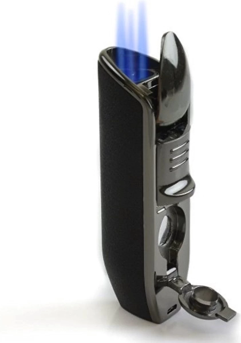 Merkloos The Master Lighter Sigarenaansteker Incl. Sigarenboor - Jet Flame Aansteker Voor Sigaren - Afbeelding 5